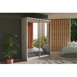 Шкаф-купе 2-дверный Slide 120х220х45 см, белый снег, с двумя зеркалами